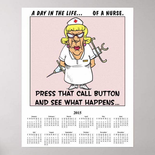 2015 Calendar Angry Nurse Poster (Front)