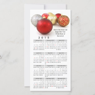 2015 Calendar Christmas Imprinted Business Holiday Card