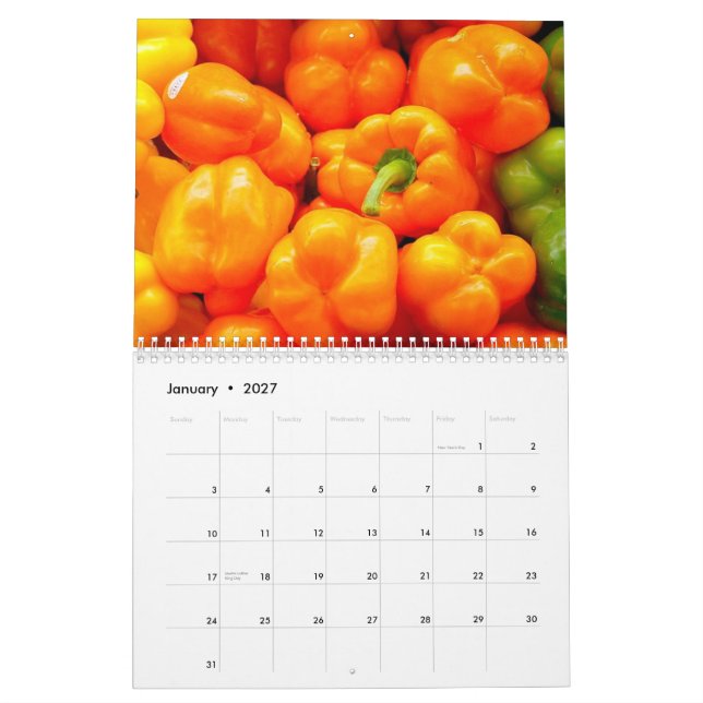 2015 Calendar - Fruit and Veggies (Jan 2027)