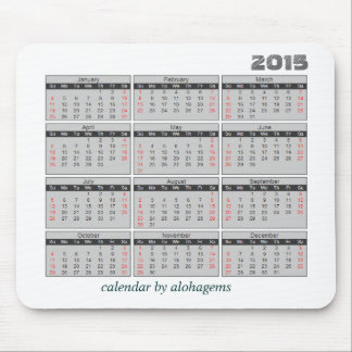2015 Calendar Mouse pad Simple Grey