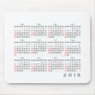 2015 Calendar Mouse pad Simple Grey and white