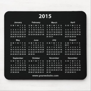 2015 Calender Black and White Business Mouse Pad