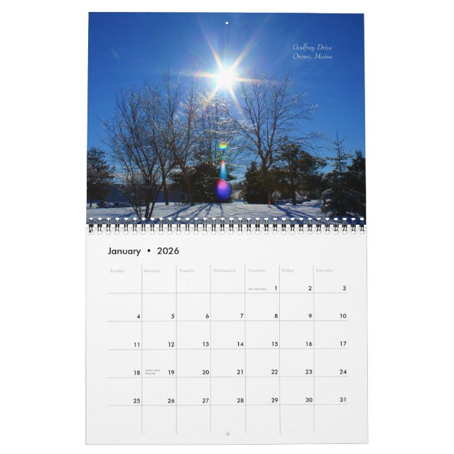 2015 calendrier - scènes de nature du Maine (Jan 2026)