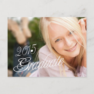 2015 Grad Girly Photo Graduation Party Invitation Postcard