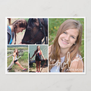 2015 Graduation Announcement 4 Photo Red