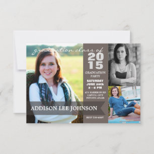 2015 Graduation Party - Classy Banner Collage Invitation