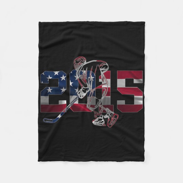 2015 Ice Hockey 11th Birthday  Fleece Blanket (Front)