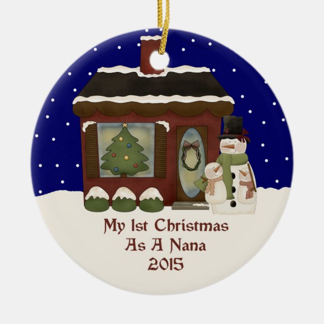 2015 My 1st Christmas As A Nana Ceramic Ornament (Front)