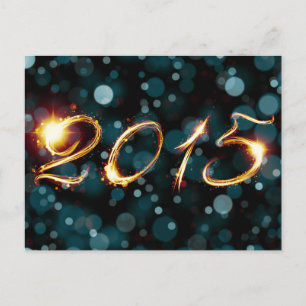 2015 party lights invitation postcard