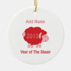 2015 Year of the Sheep Ceramic Ornament
