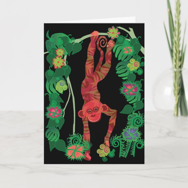 2016 ans des cartes de voeux de singe (Devant)