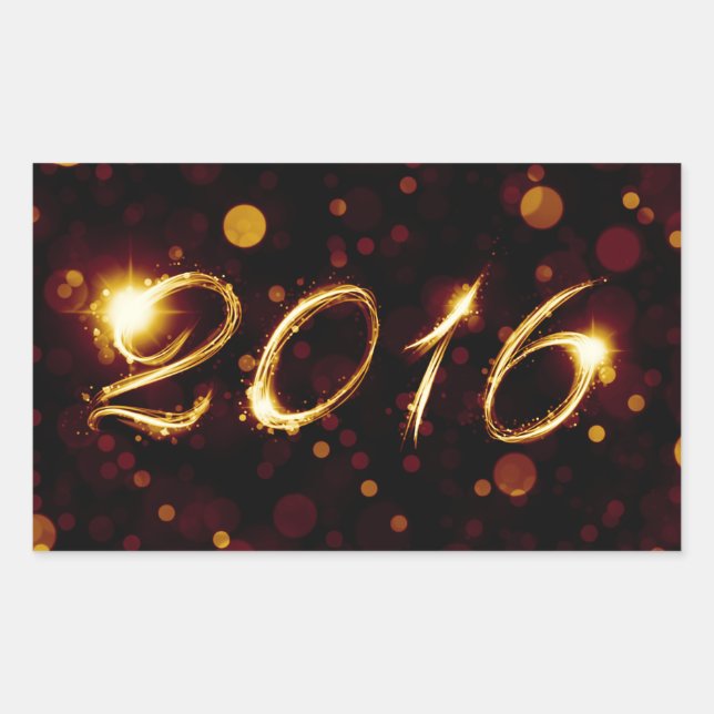 2016 (bokeh lights) sticker (Front)