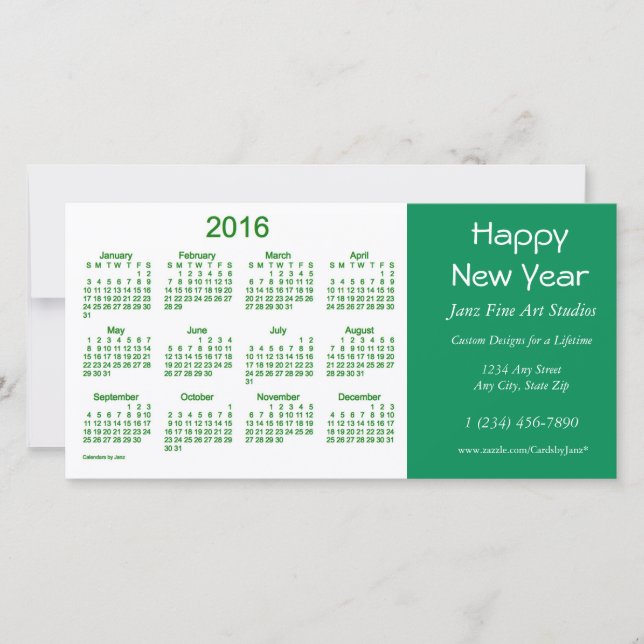 2016 Business Calendar by Janz Happy New Year Card (Front)