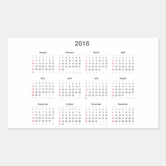 2016 Calendar Gifts Sticker (Front)