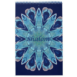 2016 Calendar Shalom Blue Hearts Single Page