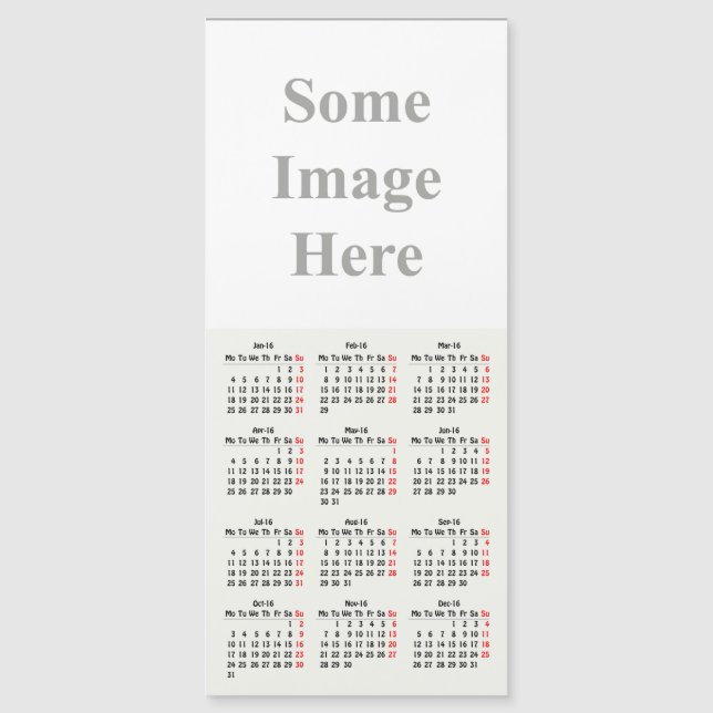 2016 calendar template (Front)