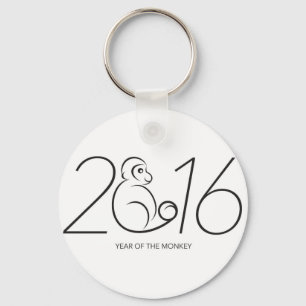 2016 Chinese Zodiac Monkey Line Art Drawing Keychain