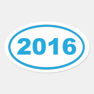 2016 cyan blue oval sticker