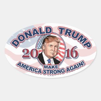 2016 Donald J. Trump Make America Strong Oval Sticker