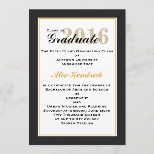 2016 Elegant Graduation Announcement Invitation