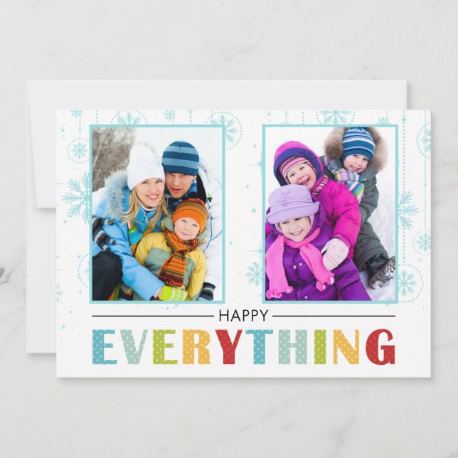2016 Festive HAPPY EVERYTHING Holiday Flat Card (Front)