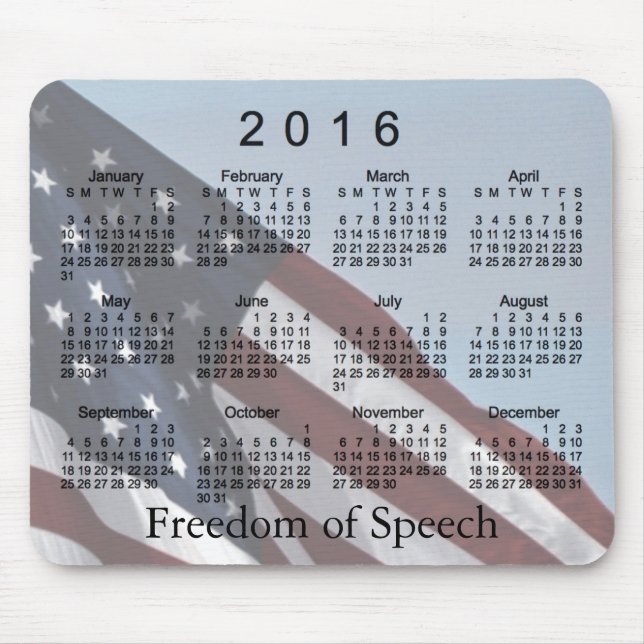 2016 Freedom Calendar by Janz Mousepad (Front)