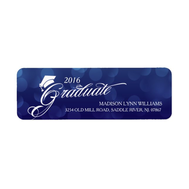 2016 Graduate Blue Bokeh Lights Graduation (Front)