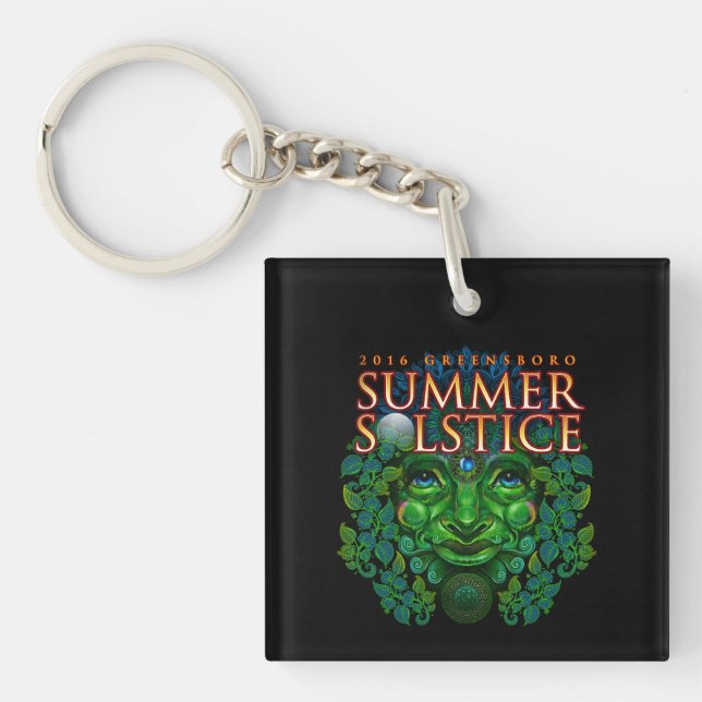 2016 Greensboro Summer Solstice Festival Keepsake Keychain (Front)