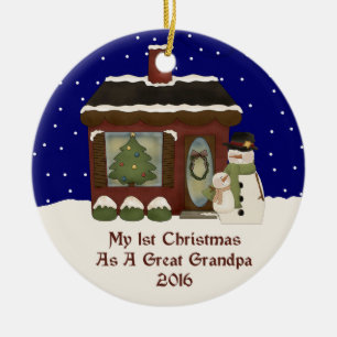 2016 My 1st Christmas As A Great Grandpa Ceramic Ornament