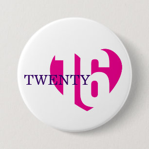 2016 new year love 2016 button/badge 3 inch round button