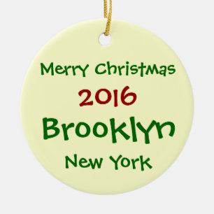 2016 NEW YORK BROOKLYN MERRY CHRISTMAS ORNAMENT
