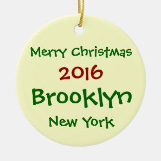 2016 NEW YORK BROOKLYN MERRY CHRISTMAS ORNAMENT