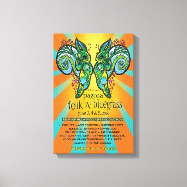 2016 Pagosa Folk 'N Bluegrass Poster Canvas Print (Front)