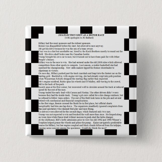 2016 Presidential Race 2 Inch Square Button (Front)