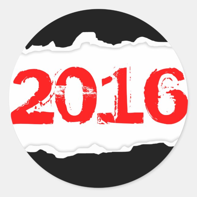 2016 (torn paper) classic round sticker (Front)