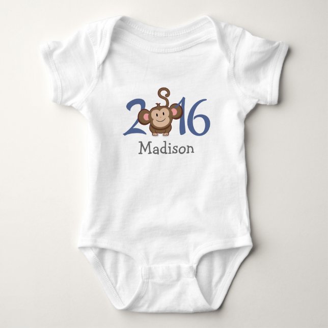 2016 Year of the Monkey (personalize version) Baby Bodysuit (Front)