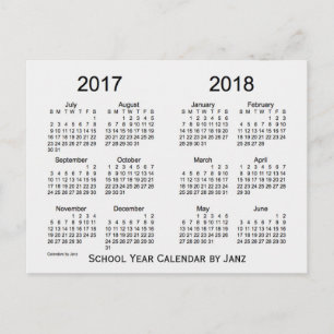 2017-2018 School Year White Smoke Calendar by Janz Postcard