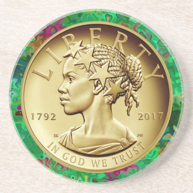  2017 American Liberty 225th Anniversary Gold Coin Coaster (Front)