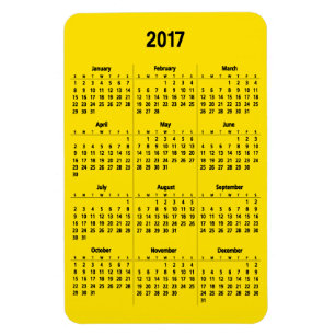 2017 Calendar Customizable Black Large Magnet