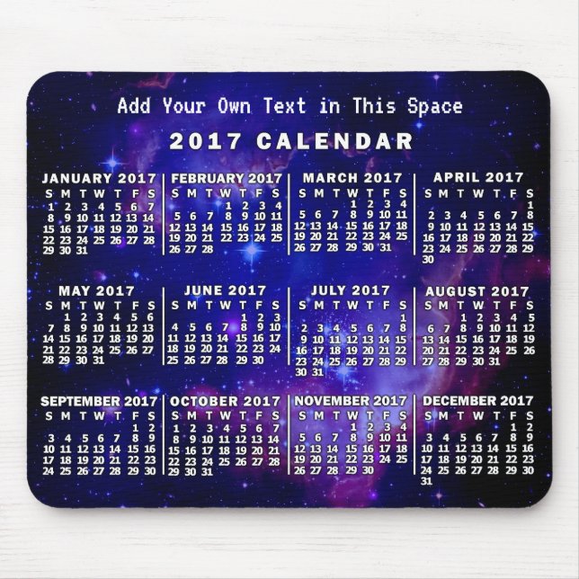 2017 Calendar (See Description for New Version)  Mouse Pad (Front)