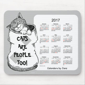 2017 Cat Calendar by Janz Silver Mouse Pad