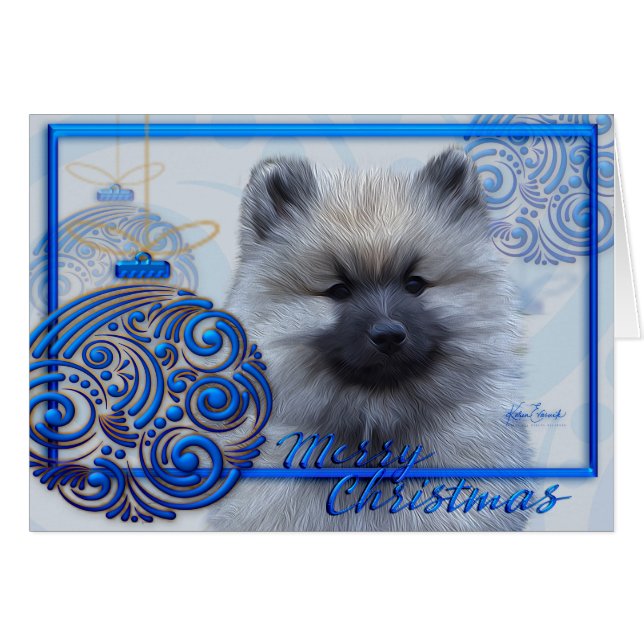 2017 Collector's Keeshond Christmas Card (Front Horizontal)