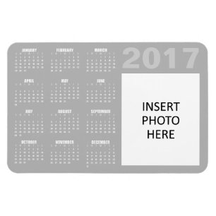 2017 Custom Photo Calendar Magnet - Greys