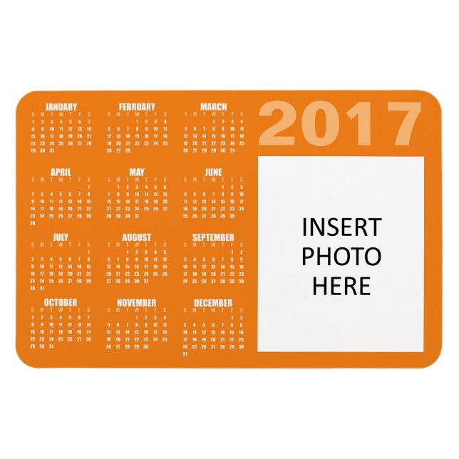 2017 Custom Photo Calendar Magnet - Oranges (Horizontal)