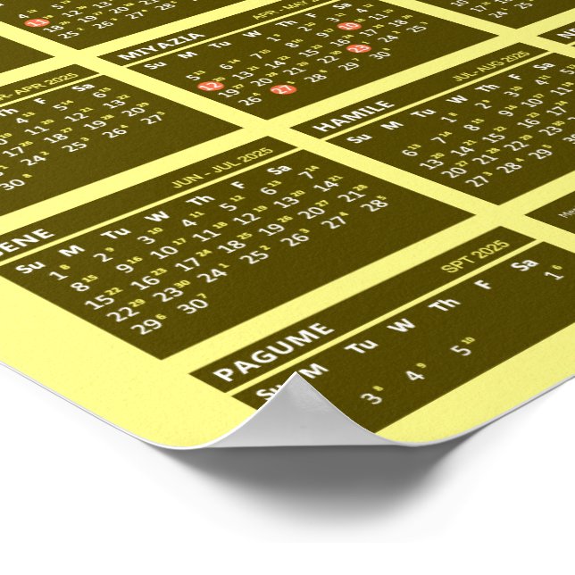 2017 Ethiopian Calendar for year 2024 and 2025 Poster Zazzle