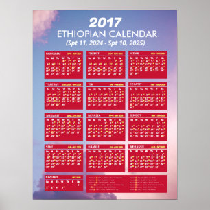 2017 Ethiopian Calendar World Year 2024 Download Poster
