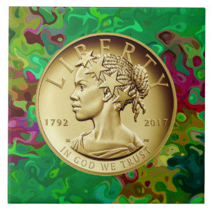2017 GOLD LADY LIBERTY COIN TILE