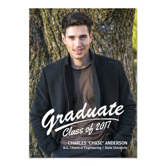 2017 Graduate Bold Brush Stroke Photo Announcement