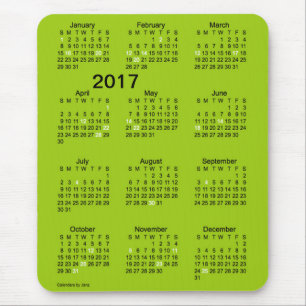 2017 Large Print Green Holiday Calendar by Janz Mouse Pad
