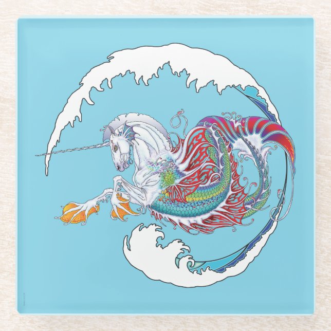 2017 Mink Nest Hippicorn Glass Coaster 2 (Front)